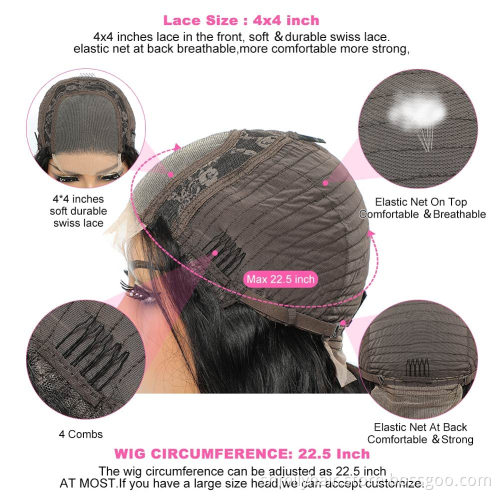 Shmily Wholesale price 4X4 body wave U Shape Full Lace front Wigs Brazilian Human Lace For Black Women fashionable hairstyle